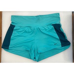 NEW Women's Size Small NIKE DRI-FIT Waistband Training Shorts Blue 643049-405